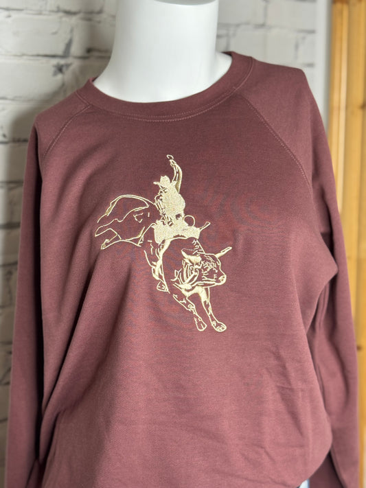 Embroidered Bull Rider Crew