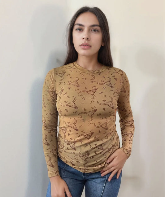 Branded Longhorns Mesh Top