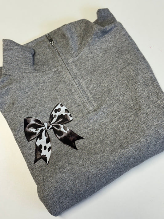 Cowhide Bow Quarter Zip