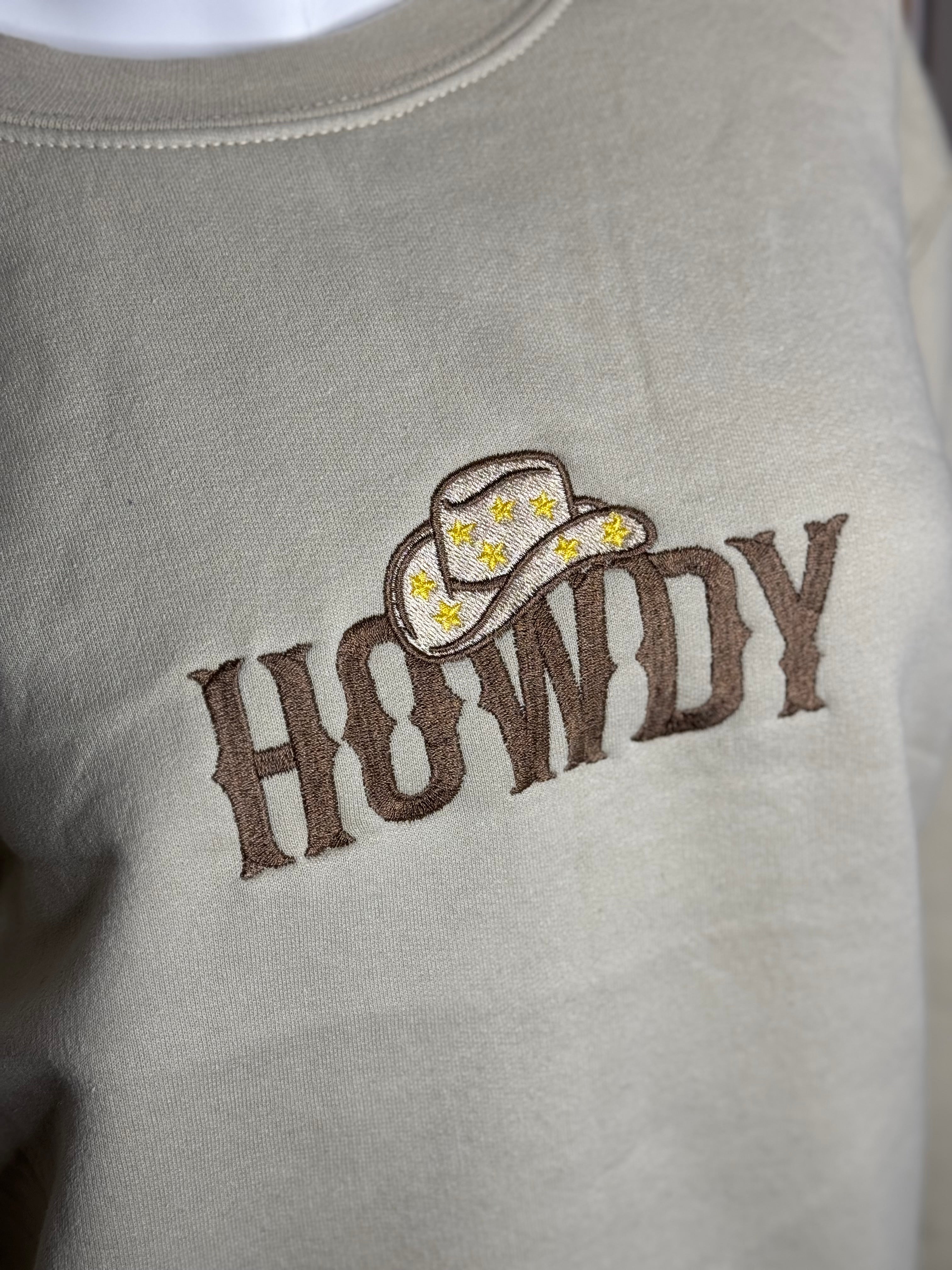 Howdy Embroidered Crew – KRaeDesigns