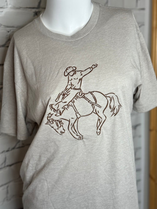 Embroidered Bronc Tee