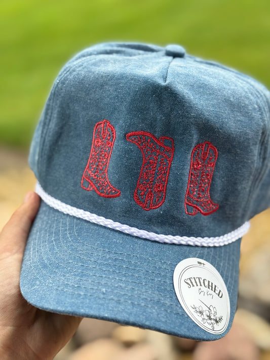 Denim Boots Trucker Hat