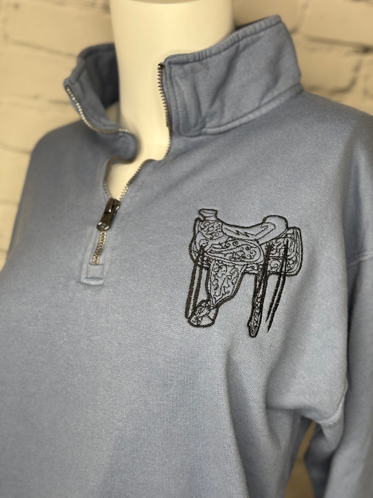 Embroidered Saddle 1/4 Zip