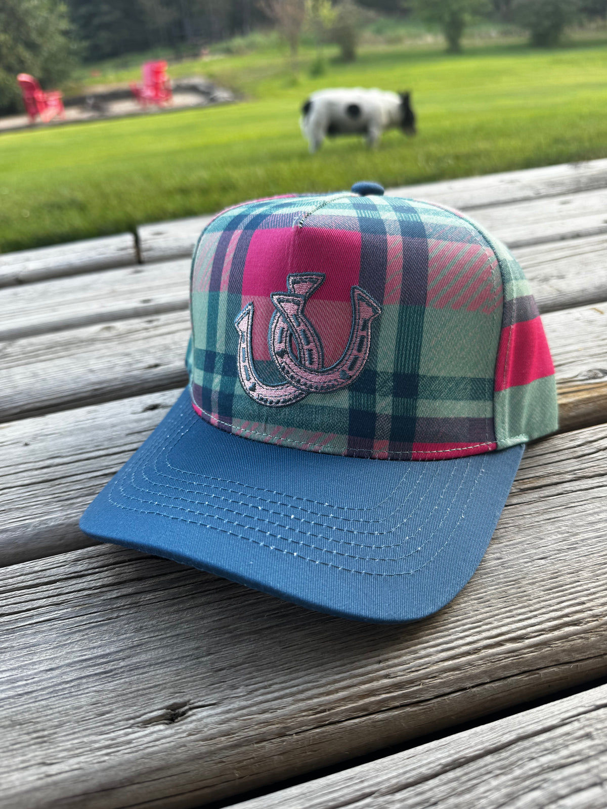 Plaid Horseshoe Cap