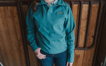 Emerald Embroidered Howdy Collared Sweater